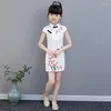 Abbigliamento etnico Adorabile bambino cinese Bambino Ragazza Stampa floreale Abito cheongsam Ragazze Qipao Cotone Anno Regalo Abiti da sera per feste