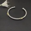 DY 4mm X Bangle for Women High Quality Station Cable Cross Collection Vintage Ethnic Loop Hoop Punk Jewelry Band 240131