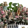 Objetos decorativos estatuetas jardim de fadas - 6 peças em miniatura fadas estatuetas acessórios para decoração ao ar livre ou casa suprimentos gota 21 Dhdho