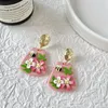 Dangle Earrings AENSOA Handmade Delicate Floral Polymer Clay For Women Colorful Cluster Flowers Drop Lightweight Jewelry 2024