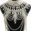 Andra smyckesuppsättningar Pearl Body Chain Shoulder Necklace Bra Multilayer Pendant YQ240204