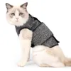 Серая куртка для кошек «Гром-стресс» против беспокойства для домашних животных Одежда для эмоционального комфорта Жилет для кошек Защитный жилет Костюм для кошек Громовая рубашка для кошек 240130