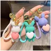 Keychains & Lanyards Keychains Lanyards Fashion Style Ins Trend Keychain Knitted Heart Rabbit Pendant Car Bag Decoration Jewelry Acce Dhpb1