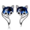 Stud Fox Kristal Küpe Kadın Mücevherleri Kadın Moda Mizaç 18K Altın Safir Charm Sier Damla Teslim Takı Küpe Dhkpe