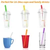 Disposable Cups Straws Plastic 1000Pcs Individually Packed Large Colorful Boba Bubble Tea Milkshake Straw Kitchen Bar Accessories