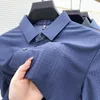 メンズポロスハイエンドアイスシルクポロシャツラペルノンアイアンソリッド半袖ヨーロッパビジネスカジュアルTシャツ2024夏の服