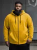 Zooy L9XL Mens Plus Size Personlighet Multicolor Solid Color Casual Blocked Zipup Hoodie Jacket 240201