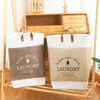 Laundry Bags Large Capacity Dirty Clothes Basket Home Bathroom Storage Foldable Cotton Linen Sundries Organizer Cases