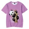 Homens camisetas Verão Panda Meninos Mulheres Cor T-shirt 3D Impressão Esportes Respirável Leve Semi-transparente Fitness Top