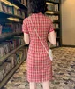 Etnik Giyim Yaz Şerit Vintage Desenleri Pamuk Qipao Ekose Elbise Cheongsam Çin Modern 2024 Geliştirilmiş Retro