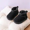 Boots 2024 Winter Baby Snow Leather Warm Plush Little Boys Shoes Non-slip Fashion Toddler Girls