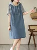 Party Dresses Max Lulu 2024 Summer Long Clothes Womens Fashion Loose Elegant Denim Mini Ladies Luxury Vintage Casual Classic Vestidos