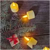 Mumlar Yeni 12 Şarj Edilebilir Çay Işığı Uzak Timer 3D Flamess Flicker Cadılar Bayramı Led Mumlar Noel ve Weddin Dhzyj