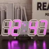 Relógios de parede 3D LED Relógio digital com 3 níveis Home Deco Ajustável Mesa Eletrônica Alarme de Quarto