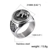 Cluster Ringen Retro Viking Odins Wolf Fenrir Signet Mannen Rvs Noorse Mythologie Symbolen Valknut Amulet Ring Punk Sieraden GJ0028