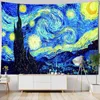 Tapissries Van Gogh Oil Målning Tapestry Home Art Decoration stor vägg hängande stjärnhimmel tyg sovrum filt