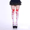 Women Socks Subculture Classic Lolita Black Goth Cute Stockings Thigh Highs Japanese Girls Gothic Punk Retro Spider Web Skull Bat Long