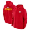 Kansas''City''Chiefs''Men Rode Sideline Club Fleece Pullover Hoodie met volledige ritssluiting