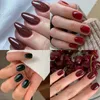 Faux ongles français de couleur unie, longs carrés, couverture complète, faux Nials détachables, DIY