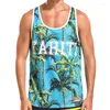 Herrtankstoppar 3d tryckt hawaii semester topp gym kläder män sommar streetwear basket väst snabbtorkning ärmlös t-shirt y2k