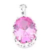 Luckyshine Elegante Bella Ovale Rosa Kunzite Gemme Collana in Argento 925 per Donne Ciondolo Regalo di Compleanno 1'282t