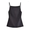 Kobiety Traf Traf Black Backless Top Kobieta Summer Bez rękawów impreza noc biała cami kobiety seksowne topy moda na kamisole