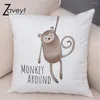 Poduszka urocza cywia kota leniczka Lion Cartoon Animal Cover 45 45cm rzut sofa dekoracje domowe dzieci urodziny