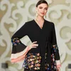 Etniska kläder Kvinnor Dubai -paljetter Öppna Abaya Kimono Cardigan Muslim Ruffles Dress Eid Ramadan Jalabiya Robe Femme Musulman Kaftan Vestido