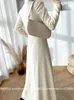 Casual Dresses Autumn Winter Beige Elegant Party Long Dress Women Simple Half High Neck Sleeve Comfort Prevalent Femme Black