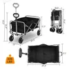 74.5x45.5x84cm 600d Oxford Cloth Steel Frame Flat Flated Style Polding Camping Camping Black Silver Frame Pushcart Wagon Garden