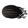 Europäischer Echthaar-Ersatz, 1b# Afro Cornrow Braids, 8 x 10 OCT, langlebige Spitze mit PU-Toupet, männliche Einheit für schwarze Männer