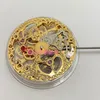 Watch Repair Kits Genuine Mechanical St3600 Golden Manual Skeleton Hand Winding 6497 Hollow Out Carved Flowers Movement For Men's