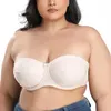 Sutiã feminino sutiã sem alças minimizador plus size sutiã underwire suporte não acolchoado femme bralette b c d e f g h copo