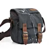 Accesorios para bolso de cámara Bolsos de hombro de lona encerados al óleo Vintage para hombre, bolso DSLR a prueba de golpes, bandolera de mensajero impermeable para hombre 2020 YQ240204