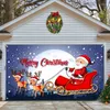 Tapissries Christmas Garage Door Banner Decoration Large Merry House Cover Bakgrund lämplig för