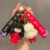 Anahtarlıklar 3D anime figürü inuyasha higurashikagome anahtarlık sevimli yumuşak kauçuk takılar anahtarlık mücevher çantası anahtar tutucu aksesuarlar hediye