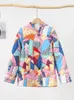 Women's Trench Coats All Match Patchwork Cotton Jacket For Women Autumn Long Sleeve Stand Neck Button Coat Colorful Female Vacation Chic