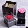 Geschenkpapier Ewige Rose Blume Schmuckschatullen Geschenkpapier Halskette Ring Konservierte Blumen Geburtstagsbox für Valentinstag Mütter Ee Drop Dhtsh