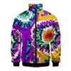 Men's Jackets Fashion Colorful Spiral 3d Printed Jacket Men Hip Hop Street Oversized Coat Personality Zipper Kids Tops Women Clothes