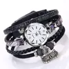 Relojes de pulsera Reloj de pulsera Mujer Cuarzo Cuero Sinuoso Tejido a mano Señoras Relojes de lujo Reloj de vestir