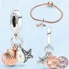 Losse Edelstenen 2024 Zomer Zilver Kleur Asymmetrische Cherry Fruit Dangle Charm Fit Originele Merk Armband DIY Vrouwen Sieraden Gift