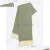 Scarves Karsany 32% Wool Cashmere Winter Scarf Women Warm Wrap Tassel Bright Yellow Shawl Thick Womens 2023 Q231031 Drop Delivery Dhvf8