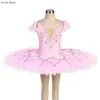 Stage Wear Bll542 Blue/Pink Spandex Bodice med styv tyllkjol Pre-Professional Ballet Tutu för GirlSwomen Performance Dancewear