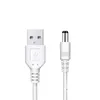 Cable de carga para lámpara de uñas, ventilador de altavoz USB, cable blanco, cable de carga para disipador de calor de computadora, cable de fuente de alimentación dc5.5 * 2,1