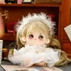 20 cm inget attribut Brown Haired Keke Angel Five Piece Set Kawaii Cotton Doll Animal With Skeleton Doll Collection Gift 240123