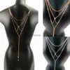 Other Jewelry Sets Back Of The Body Necklaces Body Jewelry Chest Chains Sexy Bikini for Women Summer Accessories Beach Goth Belly Luxury Waist Top YQ240204