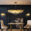 Modern plafond kroonluchter gouden glans LED -licht Amerikaans interieur decoratie eetkamer woonkamer kristallen hanglampen