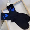 Women Socks Fashion Temperament Treasure Blue College Style Little Bear Peach Heart Letter Out Warm Middle Tube Pile