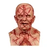 Decoração de festa assustador máscara de cicatriz de sangue careca horror sangrento headgear 3d realista rosto humano emsion látex adts máscara respirável drop de dhvz1