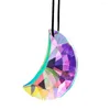 Lustre de cristal 50mm ab cor lune suncatcher prismas brilhantes janelas peças penduradas diy casa acessórios de decoração de casamento